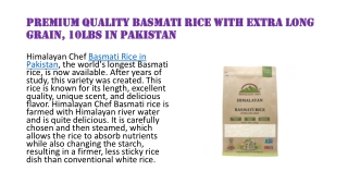Premium Quality Basmati Rice With Extra Long Grain in Pakistan