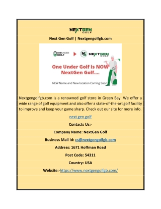 Next Gen Golf | Nextgengolfgb.com