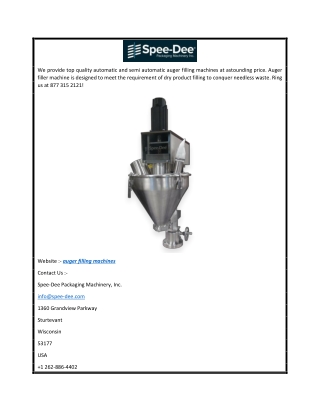 Automatic and Semi-Automatic Auger Filling Machine