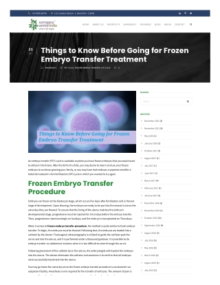 Things to Know Before Going for Frozen Embryo Transfer Treatment