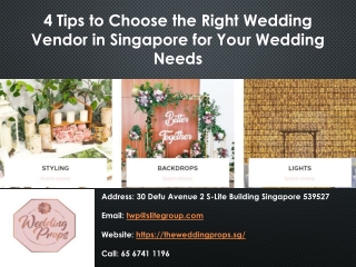 5 Tips to Choose the Right Wedding Vendor in Singapore for Your Wedding Needs