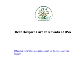 Best Hospice Care in Nevada at USA