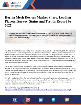Hernia Mesh Devices Market Key Vendor Landscape By Regional Output By 2025