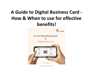 A Guide to Digital Business Card - How & When to use for effective benefits!