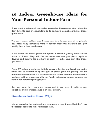 10 Indoor Greenhouse Ideas for Your Personal Indoor Farm