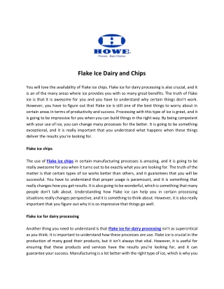 Flake Ice Dairy and Chips