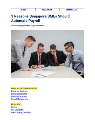 3 Reasons Singapore SMEs Should Automate Payroll