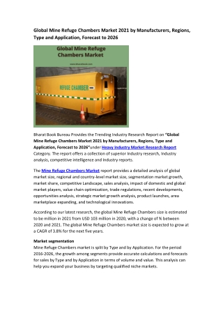 Global Mine Refuge Chambers Market Research Report 2021-2026