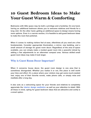 10 Guest Bedroom Ideas to Make Your Guest Warm & Comforting
