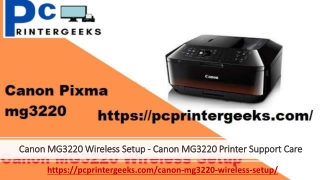 Canon MG3220 Wireless Setup - Canon MG3220 Printer Support Care