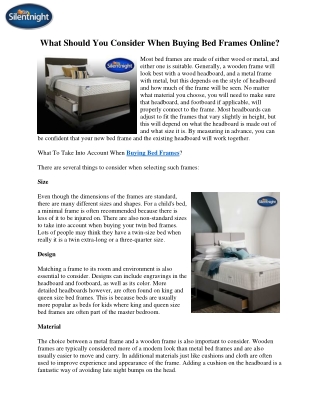 Buying Bed Frames Online