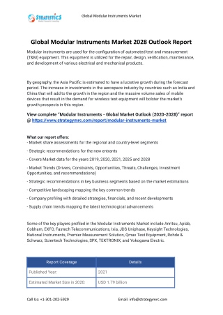 2021 Modular Instruments Industry Global Analysis Report