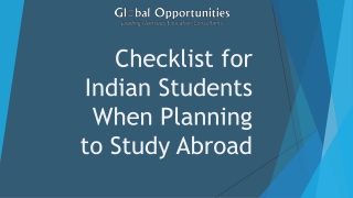 Checklist for Indian Students When Planning to Study Abroad