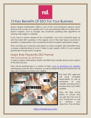 10 Key Benefits Of SEO For Your Business
