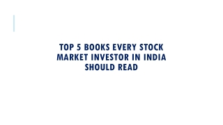 5 Books on Investing