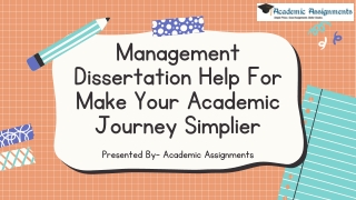 Management Dissertation Help For Make Your Academic Journey Simplier