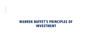 Warren Buffett's Investment Principles