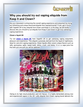 Clown e liquid UK