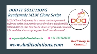 Readymade Best MLM Clone Script - DOD IT SOLUTIONS