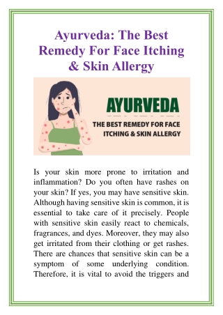 Ayurveda_ The Best Remedy For Face Itching & Skin Allergy