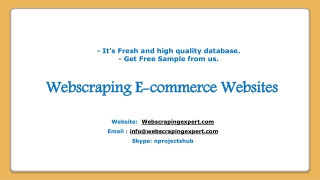 Webscraping E-commerce Websites