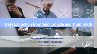 Data Extraction from Yelp, Google and Thumbtack