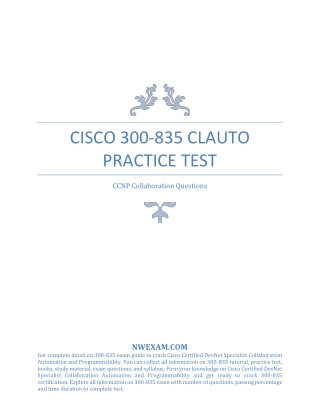 [LATEST] Cisco 300-835 CLAUTO Practice Test