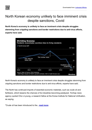 North Korean economy unlikely to face imminent crisis despite sanctions, Covid