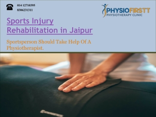 Sportsperson Should Take Help Of A Physiotherapist. 