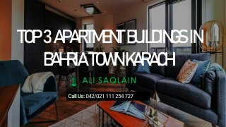 Top 3 Apartment Buildings In Bahria Town Karachi