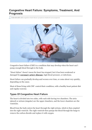 Congestive Heart Failure Symptoms Treatment And Prognosis