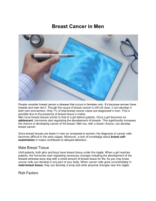 Breast Cancer in Men