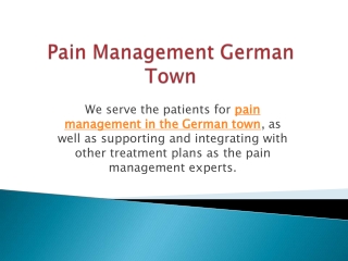 Pain Management German Town