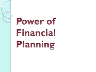 Power of Financial Planning