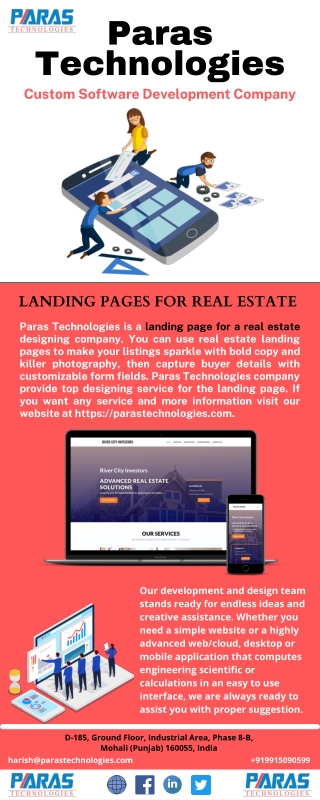 Best Design landing pages for real estate company in India | Paras Technologies
