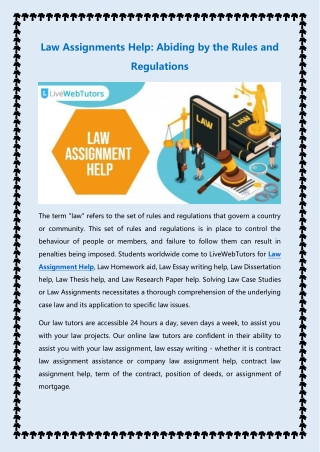 Get Best Law Assignment Help Service in Canada
