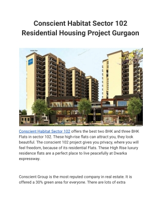 Conscient Habitat Sector 102