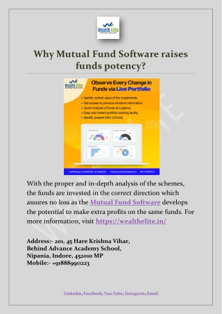 Why Mutual Fund Software raises funds potency