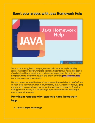 Boost your grades with Java Homework Help