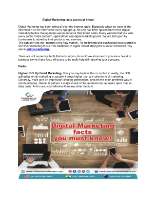 Digital Marketing facts you must know