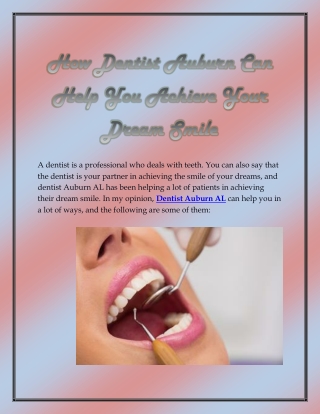 How Dentist Auburn Can Help You Achieve Your Dream Smile