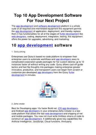 Top 6 App Development Software For Your Next Project