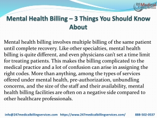 Mental Health Billing –3 Things You Should Know About
