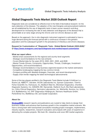 Diagnostic Tests Market Size, Analysis, Top Players, and Forecast to 2028
