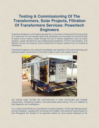 Powertech Engineers: Turnkey Electrical Contractors