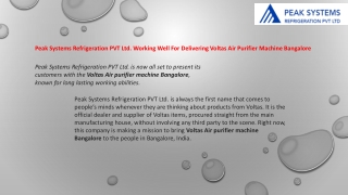 Peak Systems Refrigeration PVT Ltd.