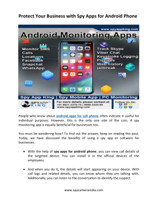 Protect Your Business with Spy Apps for Android Phone