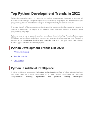 Top Python Development Trends in 2022