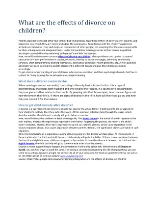 Effects of divorce on children