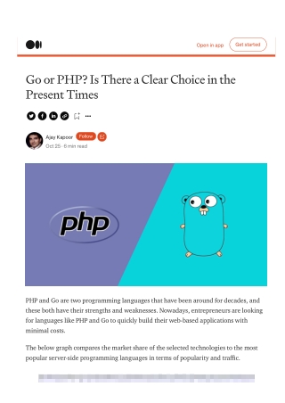 Go or PHP? Is There a Clear Choice in the Present Times